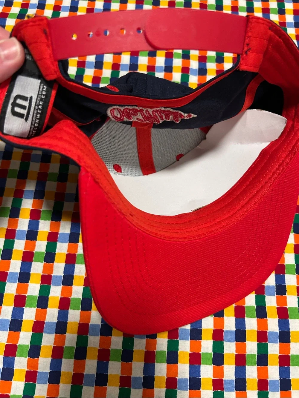 NWT Ole Miss red  and Navy Snapback Hat